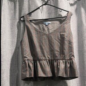 ANTONIO MELANI Plaid Peplum Blouse